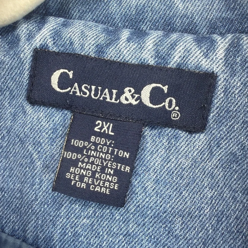 Casual & Co Denim Toggle Jacket Women's 2XL Blue Cottagecore Fisherman Utility - Picture 6 of 13